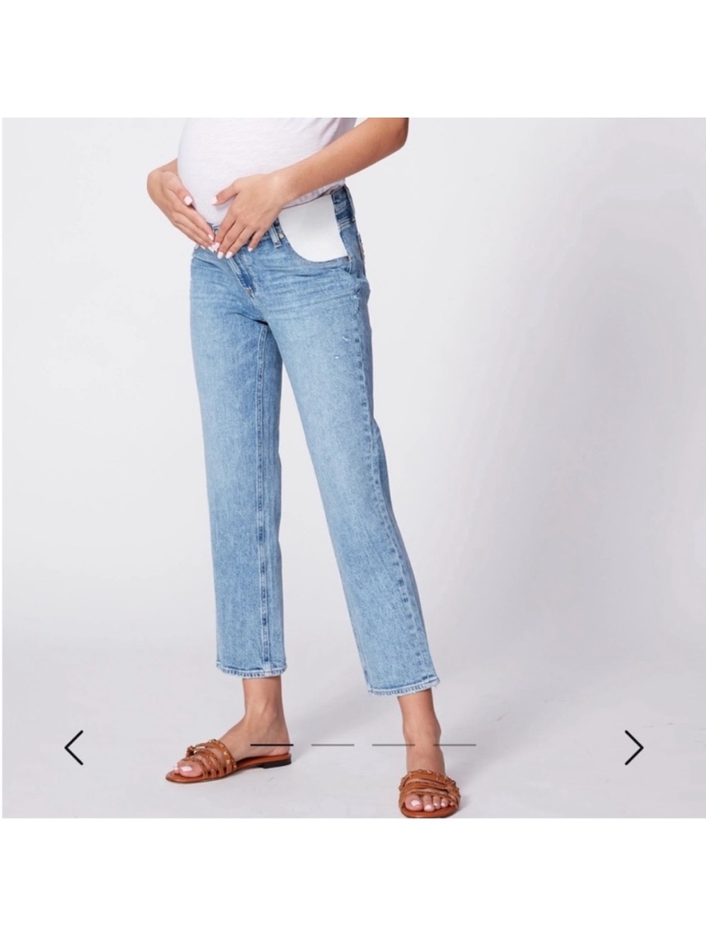 PAIGE Noella Straight Maternity Jeans 27 - Picture 3 of 15